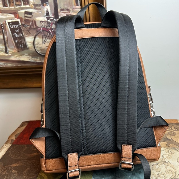 Michael Kors Cooper Large Signature PVC Graphic Logo Backpack Book bag - Picture 3 of 7